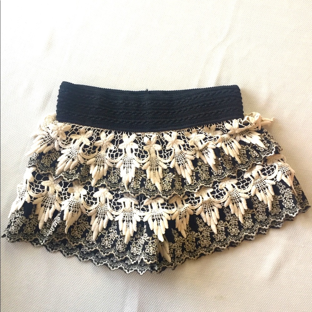 Black and gold Lace shorts